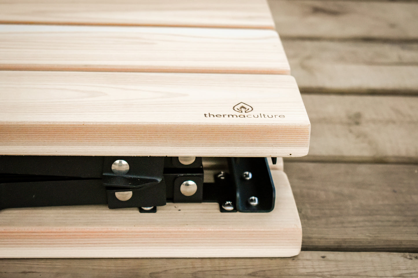 2 Folding Cedar Sauna Benches