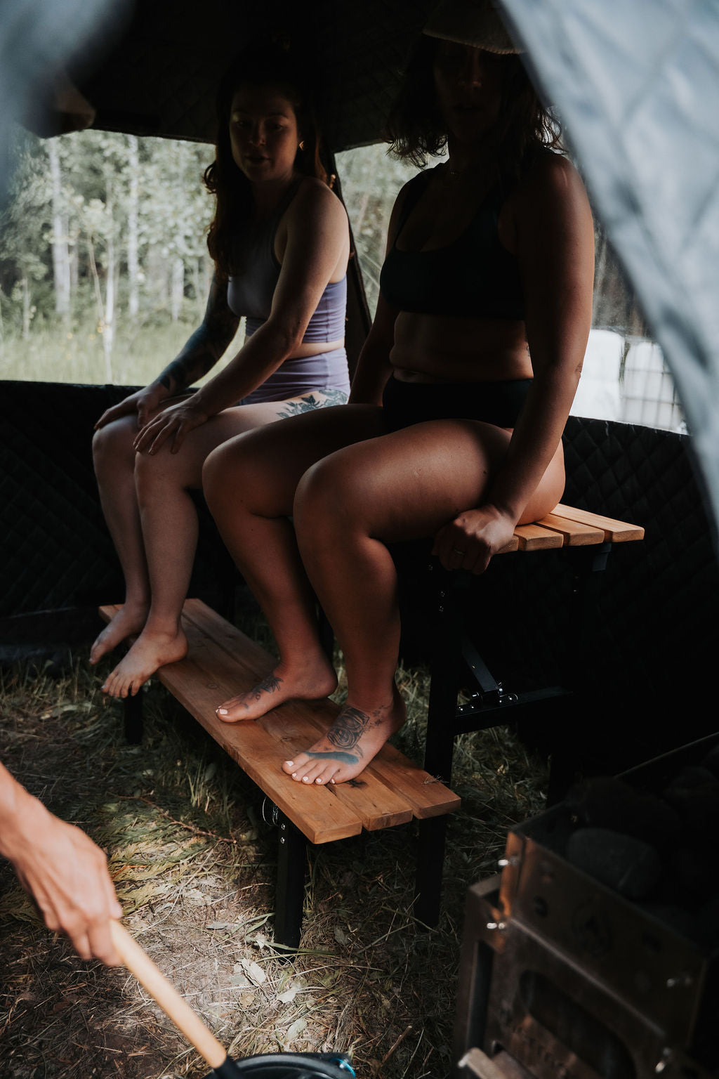 Two-Level Cedar Bench | Portable